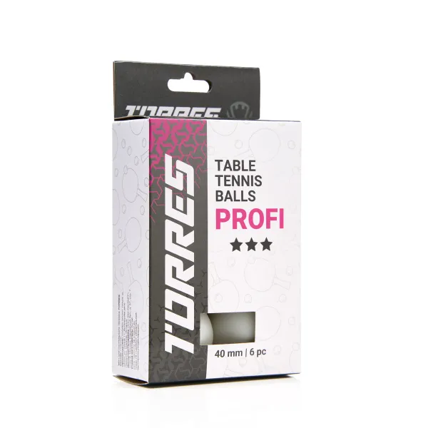 Мяч для наст. тенниса TORRES Profi 3*, TT23012, диам. 40+мм, упак. 6 шт, белый за 338.30 ₽ в Ставрополе