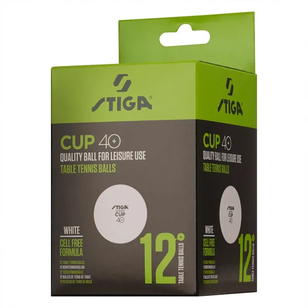 Мяч для наст. тенниса Stiga Cup ABS, 1110-2510-12, диам.40+мм, пластик, упак. 12 шт, белый за 1&nbsp;774.80 ₽ в Ставрополе