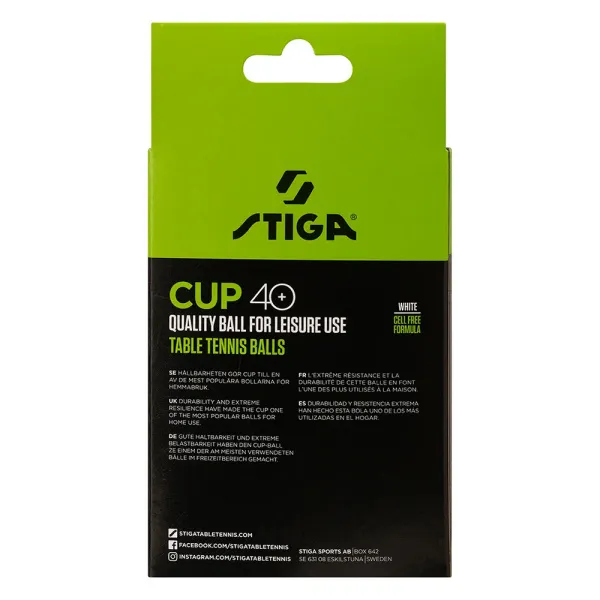Мяч для наст. тенниса Stiga Cup ABS, 1110-2510-12, диам.40+мм, пластик, упак. 12 шт, белый за 1&nbsp;774.80 ₽ в Ставрополе