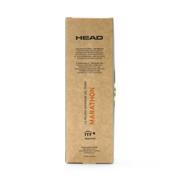 Мяч теннисный HEAD Marathon 3B, 578183, крафт. упак.3шт, без давления, фетр, нат.резина,желтый за 1&nbsp;055.70 ₽ в Ставрополе
