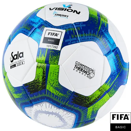Мяч футзал. VISION Target, FS324094, FIFA Basic, р.4, 32 п. PU, 3 подкл.сл, термосшивка, бело-синий за 3&nbsp;519 ₽ купить в Ставрополе