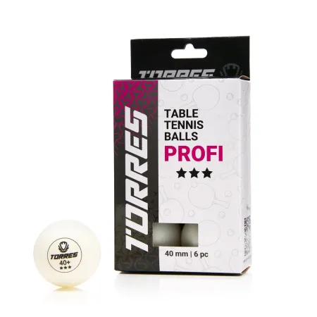 Мяч для наст. тенниса TORRES Profi 3*, TT23012, диам. 40+мм, упак. 6 шт, белый за 338.30 ₽ купить в Ставрополе