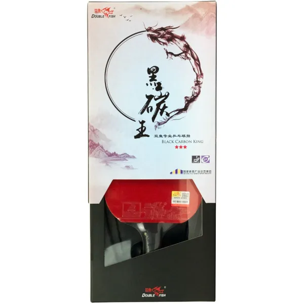 Ракетка для н/т DOUBLE FISH Black Carbon King Racket 3***, для професс.,ITTF Appr.,накл.2,1,мм за 4&nbsp;346.90 ₽ в Ставрополе
