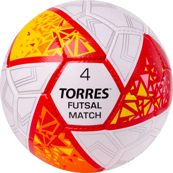 Мяч футзал. TORRES Futsal Match, FS323774, р.4, 32 панели. ПУ,4 подкл.слоя,ручн.сш,бело-крас-жёлт за 2&nbsp;454.80 ₽ в Ставрополе