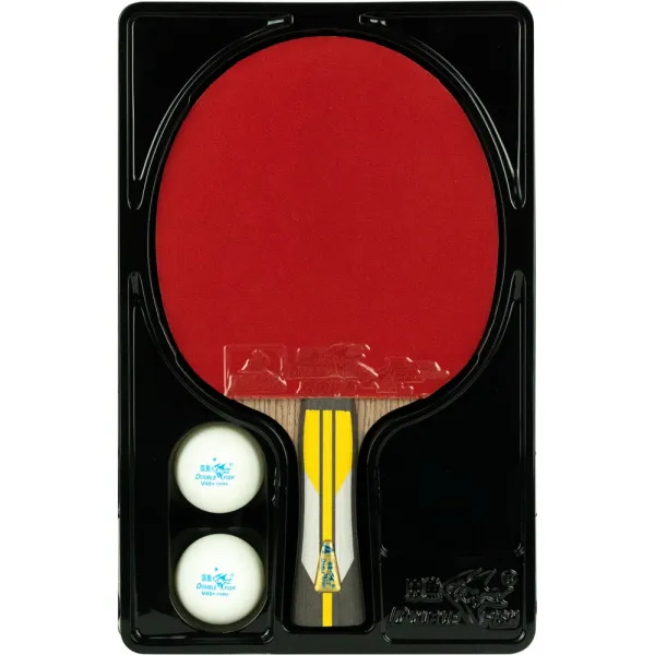 Ракетка для н/т DOUBLE FISH 6A+C, для подвин.,ITTF Appr.,накл. 2,1 мм, конич. ручка+ 2 мяча V40+мм за 3&nbsp;442.50 ₽ в Ставрополе