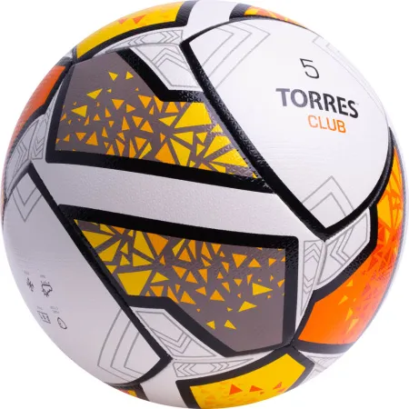 Мяч футб. TORRES Club, F323965, р.5, 10 пан., ПУ, гибрид. сшив, бел-оранж-желт за 2&nbsp;225.30 ₽ купить в Ставрополе